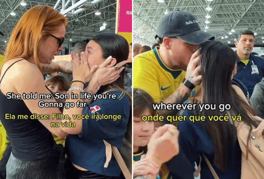 Filha de Ferrugem emociona em despedida para a Europa