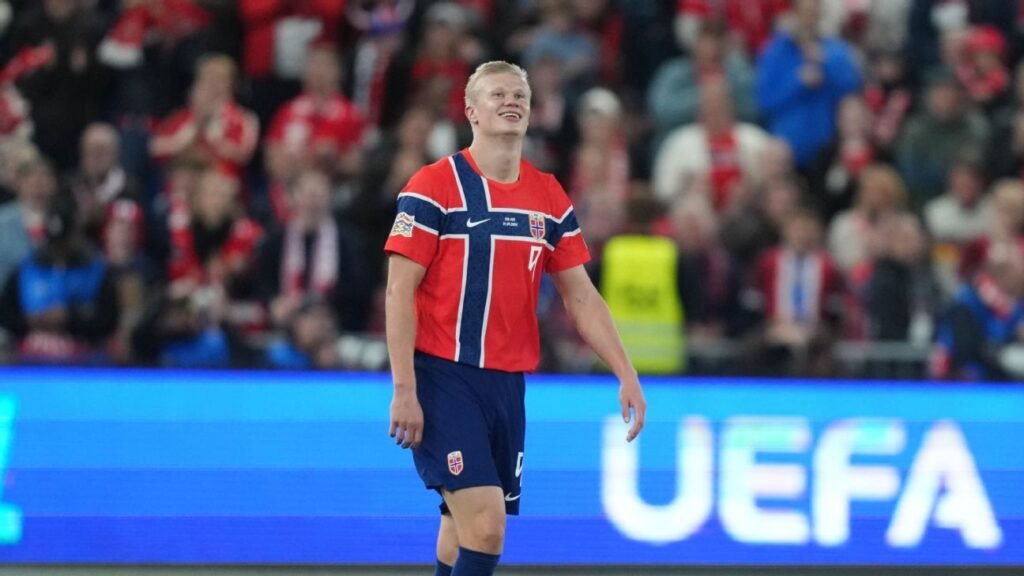Novo recorde de Haaland brilha em vitória norueguesa